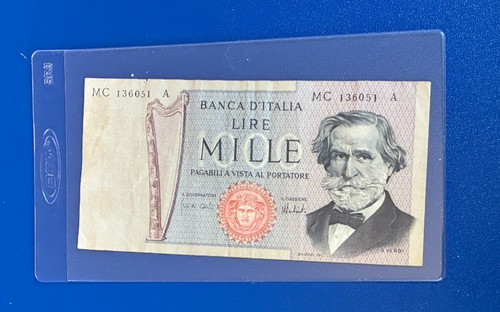 1975 italy 1000 lire mille - 1000, "mille"