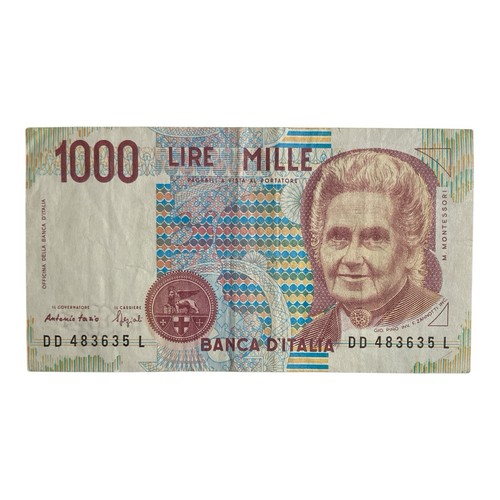 1990 italy 1000 lire paper - italy,