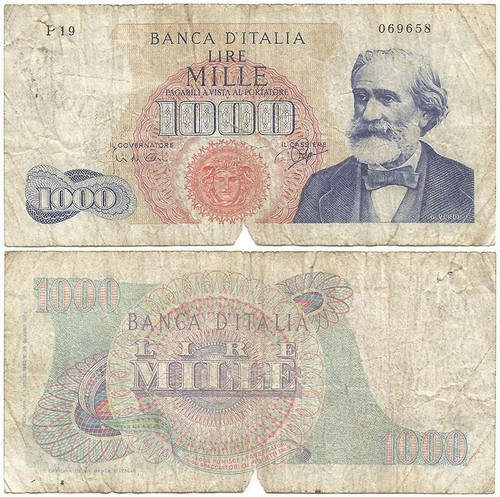 1963 italy veteran 1000 lire - 1963, "1000