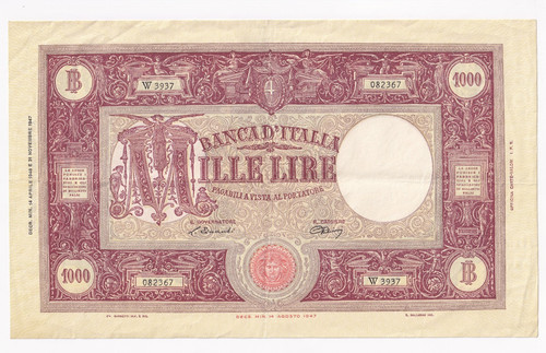 Italy 1000 lire - italy, 1947