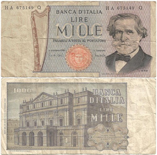 1969 italy circulated 1000 - italy,