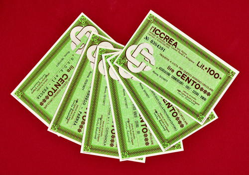 100 lire cento 1977 iccrea - lire, l'iccrea