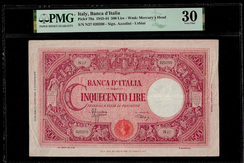 Italy 500 lire 1943 - 1943-44, 30
