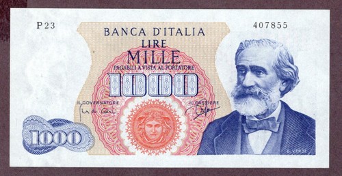 Italy 1000 lire - lire, banknote