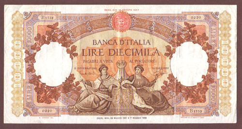Italy 10000 lire 03 1961 - , 23.03.1961