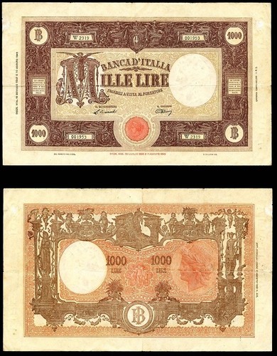 Italy banca italia 1000 lire - italy,