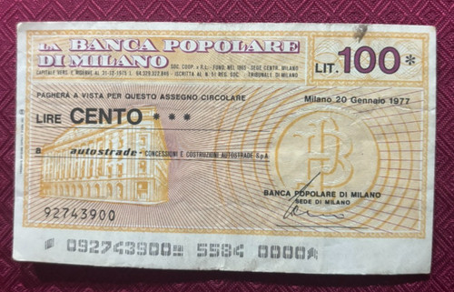 Italy 1977 banca - 1977, popolare