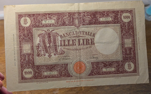 1943 italy 1000 - italy, banknote