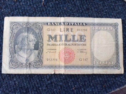 1947 italy 1000 lire - lire, mille~