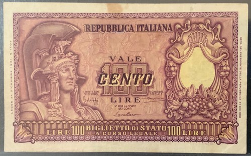 1951 italy paper money - -, 100