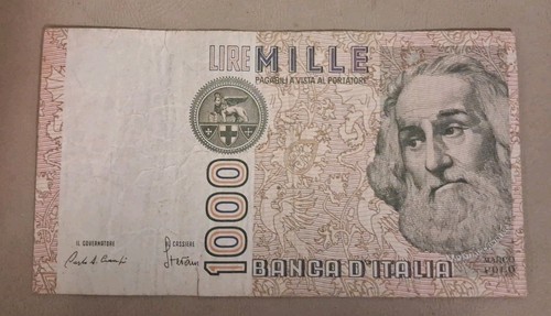 1982 italy 1000 lire note - italy,