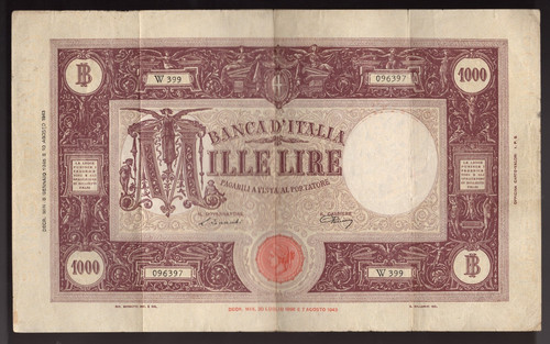 1946 italy bank - italy, 1000