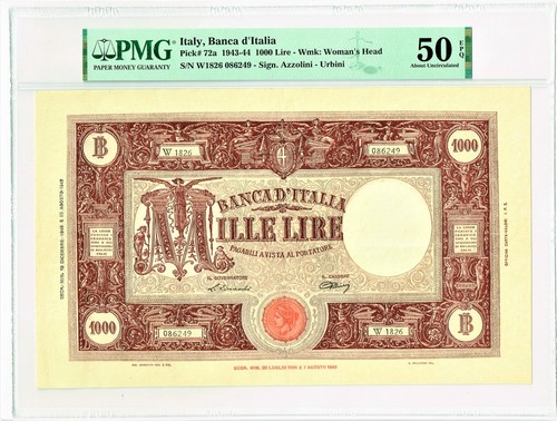 Italy banco italia 1000 lire - italy,