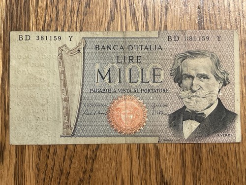 Italy 1000 lire paper currency - 1000,