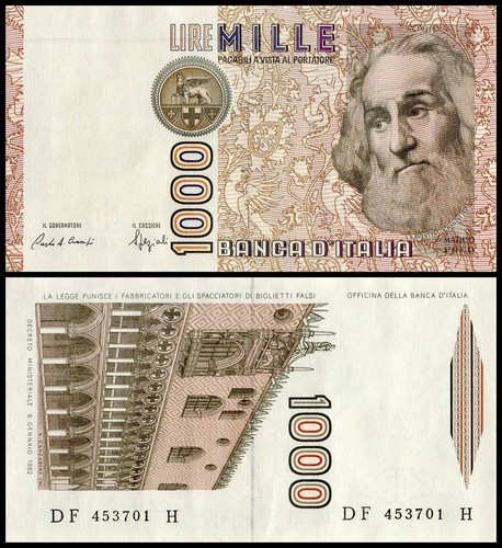 Italy 1000 lire 1982 - italy, p-109b