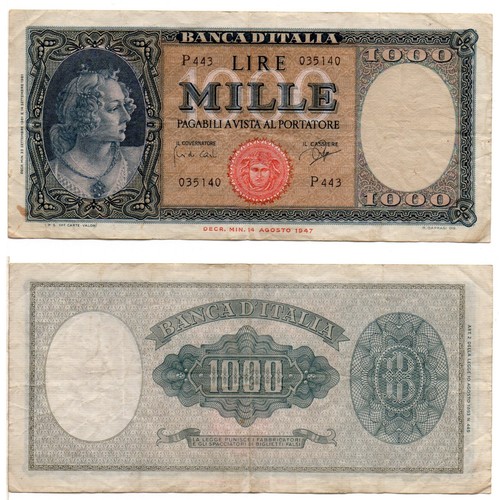 Italy 1000 lire - italy, (14-09-1961)