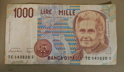 1990 italy 1000 lire note - 1990,