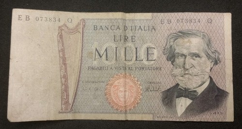 1973 italy 1000 - 1000, banknote