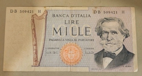 Italy 1000 lire note - lire,